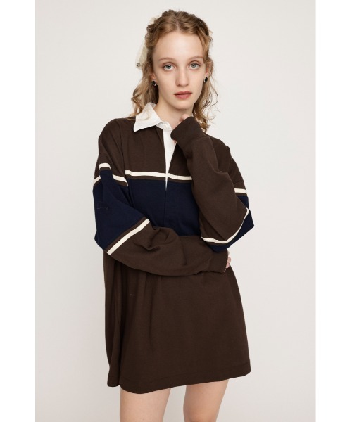 m*8様 SLY ラグビーシャツ ショートワンピース 秋服 冬服 限定展開】RUGBY SHIRT S/OP ラグビーシャツ ショートワンピース