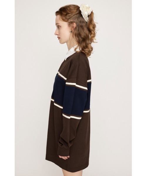 SLY（スライ）の「【限定展開】RUGBY SHIRT S/OP ラグビーシャツ ショートワンピース 秋服 冬服（ワンピース・レディース・ブラック/ブラウン系その他2・FREE）」の7枚目の写真