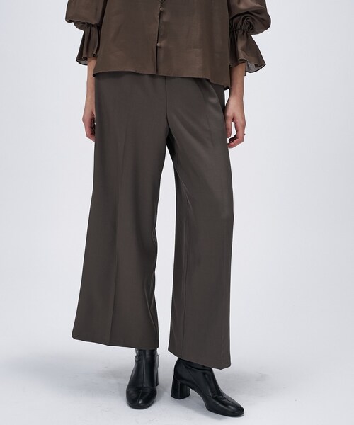 cloenc（クロエンス）の「【セットアップ／手洗い可】ツイルイージーワイドパンツ（その他パンツ・レディース・ブラック/カーキ/ダークブラウン・01/02/03）」の2枚目の写真