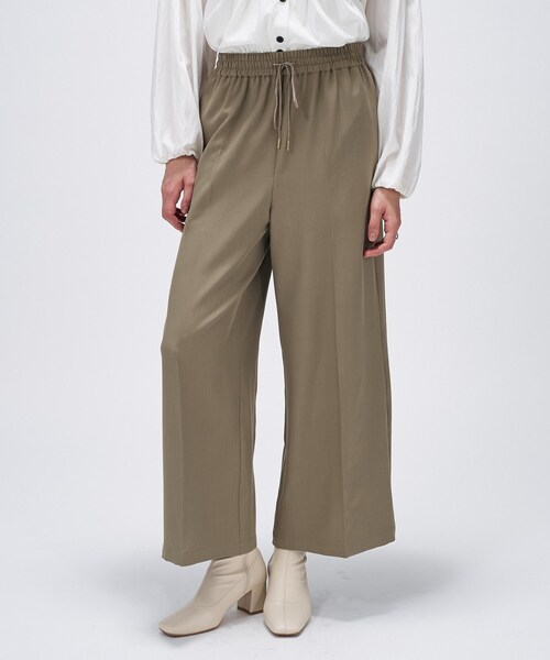 cloenc（クロエンス）の「【セットアップ／手洗い可】ツイルイージーワイドパンツ（その他パンツ・レディース・ブラック/カーキ/ダークブラウン・01/02/03）」の10枚目の写真