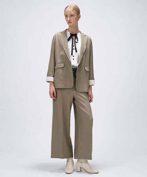 cloenc（クロエンス）の「【セットアップ／手洗い可】ツイルイージーワイドパンツ（その他パンツ・レディース・ブラック/カーキ/ダークブラウン・01/02/03）」の11枚目の写真