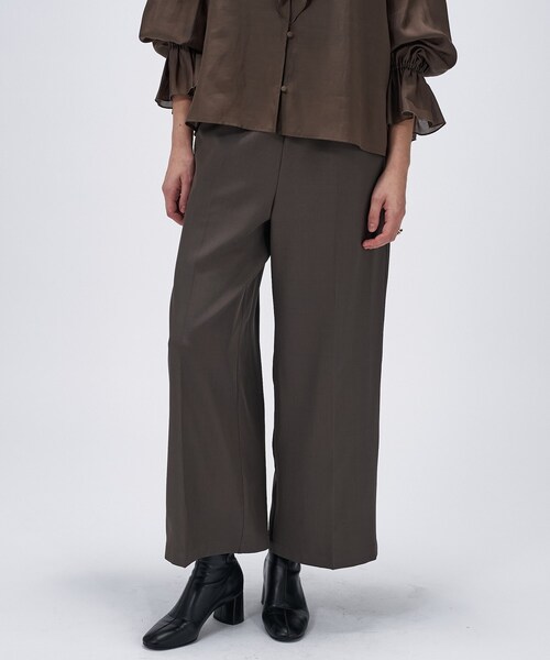cloenc（クロエンス）の「【セットアップ／手洗い可】ツイルイージーワイドパンツ（その他パンツ・レディース・ブラック/カーキ/ダークブラウン・01/02/03）」の19枚目の写真