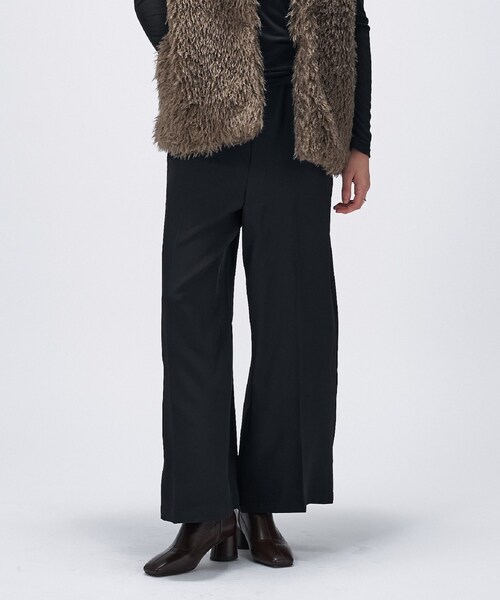 cloenc（クロエンス）の「【セットアップ／手洗い可】ツイルイージーワイドパンツ（その他パンツ・レディース・ブラック/カーキ/ダークブラウン・01/02/03）」の6枚目の写真