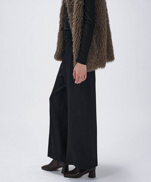 cloenc（クロエンス）の「【セットアップ／手洗い可】ツイルイージーワイドパンツ（その他パンツ・レディース・ブラック/カーキ/ダークブラウン・01/02/03）」の7枚目の写真