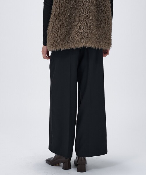 cloenc（クロエンス）の「【セットアップ／手洗い可】ツイルイージーワイドパンツ（その他パンツ・レディース・ブラック/カーキ/ダークブラウン・01/02/03）」の8枚目の写真