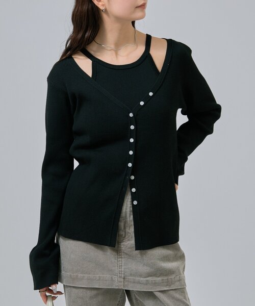 AMIRI HOLLYWOOD ブラックニットカーディガン 関税込み】AMIRI ブラック 'AMIRI Hollywood' カーディガン (AMIRI