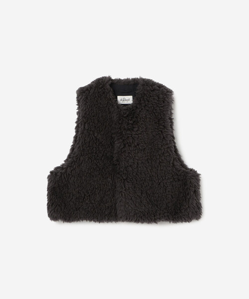 LE GLAZIK（ルグラジック）の「LE GLAZIK | エコファー ジレ WOMEN（その他アウター・レディース・ベージュ/ダークグレー・36）」の2枚目の写真