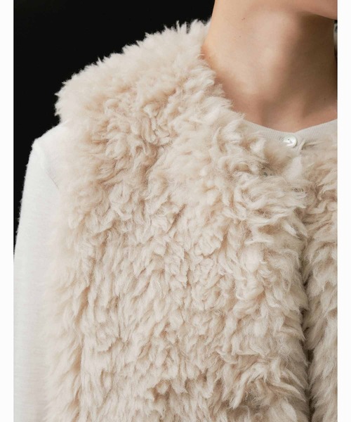 LE GLAZIK(ルグラジック)の「LE GLAZIK | エコファー ジレ WOMEN(その他アウター・レディース・ベージュ/ダークグレー・36)」の17枚目の写真