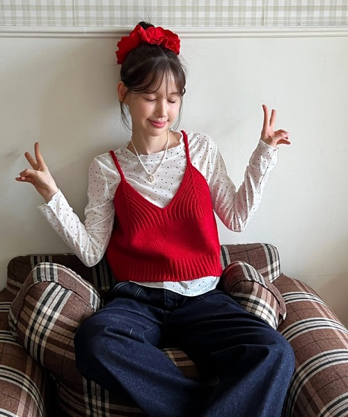 by muni:r(バイ ムニール)の「【着用動画あり・2色展開】ドットシアーロングスリーブTシャツ(Tシャツ/カットソー・レディース・ホワイト/グレー・FREE)」の10枚目の写真