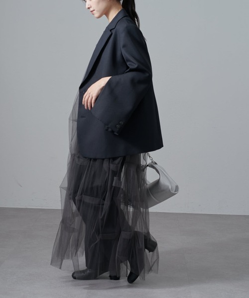 Lui's(ルイス)の「ソフトチュールバブルドレスワンピース(ワンピース・レディース・チャコールグレー/ブラック・FREE)」の6枚目の写真