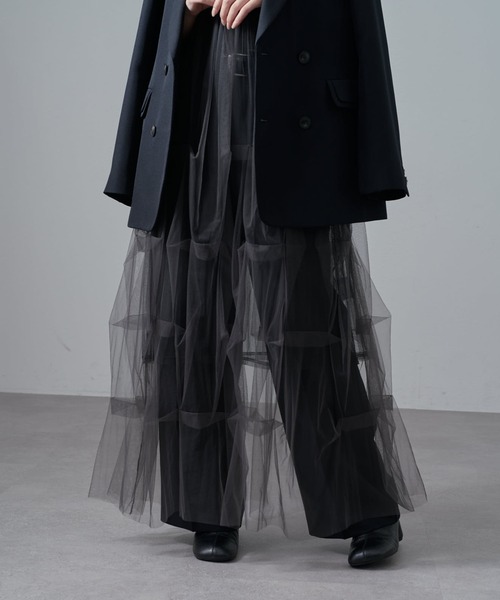 Lui's(ルイス)の「ソフトチュールバブルドレスワンピース(ワンピース・レディース・チャコールグレー/ブラック・FREE)」の9枚目の写真