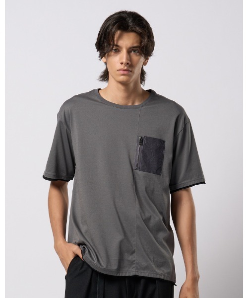 wjk（ダヴルジェイケイ）の「cool touch zip-pocket S/S（Tシャツ/カットソー・メンズ・ホワイト/ブラック/カーキ/グレー・SMALL/MEDIUM/LARGE/X-LARGE）」の3枚目の写真