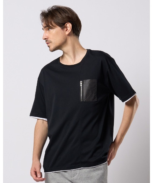 wjk（ダヴルジェイケイ）の「cool touch zip-pocket S/S（Tシャツ/カットソー・メンズ・ホワイト/ブラック/カーキ/グレー・SMALL/MEDIUM/LARGE/X-LARGE）」の2枚目の写真
