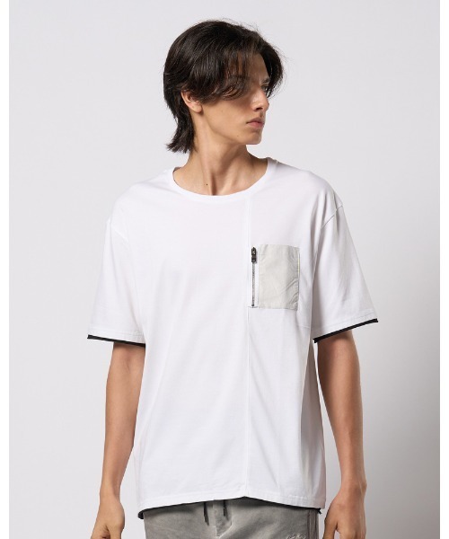wjk（ダヴルジェイケイ）の「cool touch zip-pocket S/S（Tシャツ/カットソー・メンズ・ホワイト/ブラック/カーキ/グレー・SMALL/MEDIUM/LARGE/X-LARGE）」の5枚目の写真