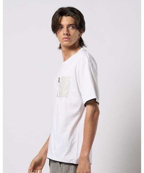 wjk（ダヴルジェイケイ）の「cool touch zip-pocket S/S（Tシャツ/カットソー・メンズ・ホワイト/ブラック/カーキ/グレー・SMALL/MEDIUM/LARGE/X-LARGE）」の6枚目の写真