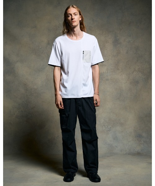 wjk（ダヴルジェイケイ）の「cool touch zip-pocket S/S（Tシャツ/カットソー・メンズ・ホワイト/ブラック/カーキ/グレー・SMALL/MEDIUM/LARGE/X-LARGE）」の17枚目の写真