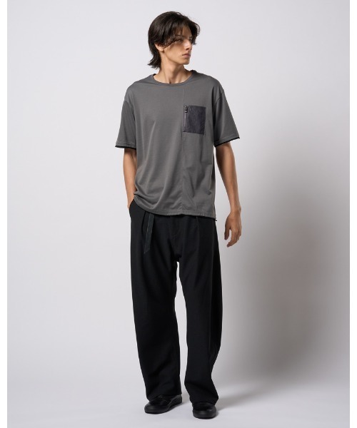 wjk（ダヴルジェイケイ）の「cool touch zip-pocket S/S（Tシャツ/カットソー・メンズ・ホワイト/ブラック/カーキ/グレー・SMALL/MEDIUM/LARGE/X-LARGE）」の19枚目の写真
