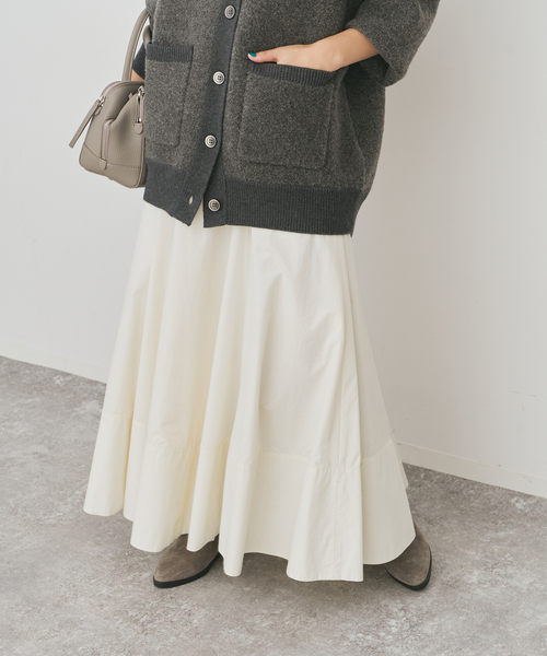 Spick & Span(スピックアンドスパン)の「コットンナイロンサーキュラースカート(スカート・レディース・ホワイト系その他/ブラック・36/38)」の2枚目の写真