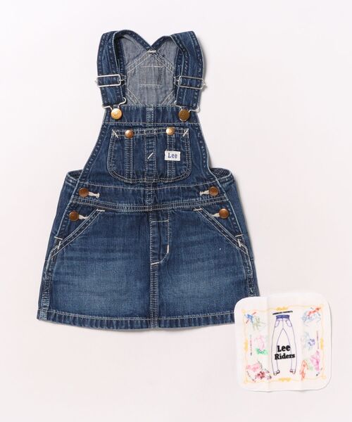 Lee（リー）の「Lee/リー【80-100cm】ベビー オーバーオールスカート 高品質綿100％（ジャンパースカート・キッズ・インディゴブルー/ブルー・90/100/110/120/130/140/150/160/80）」の2枚目の写真