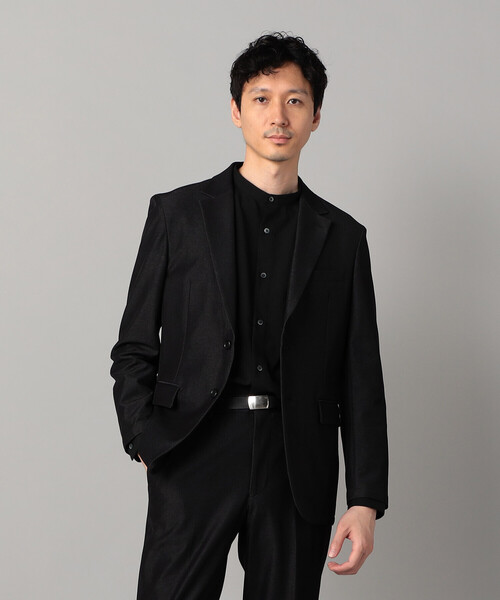 COMME CA MEN（コムサメン）の「【セットアップ対応】2WAY デニムルックジャージー ジャケット（デニムジャケット・メンズ・ブラック/ネイビー・S/M/L）」の3枚目の写真