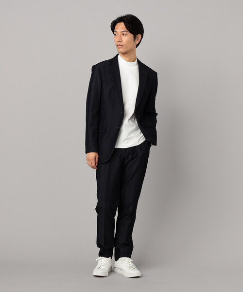 COMME CA MEN（コムサメン）の「【セットアップ対応】2WAY デニムルックジャージー ジャケット（デニムジャケット・メンズ・ブラック/ネイビー・S/M/L）」の4枚目の写真