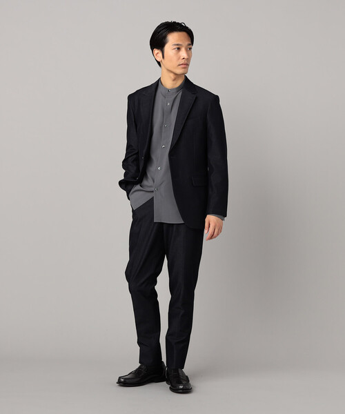 COMME CA MEN（コムサメン）の「【セットアップ対応】2WAY デニムルックジャージー ジャケット（デニムジャケット・メンズ・ブラック/ネイビー・S/M/L）」の8枚目の写真