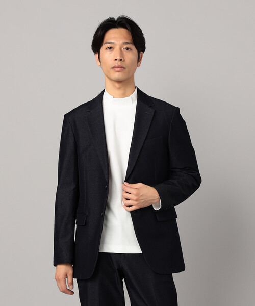 COMME CA MEN（コムサメン）の「【セットアップ対応】2WAY デニムルックジャージー ジャケット（デニムジャケット・メンズ・ブラック/ネイビー・S/M/L）」の5枚目の写真