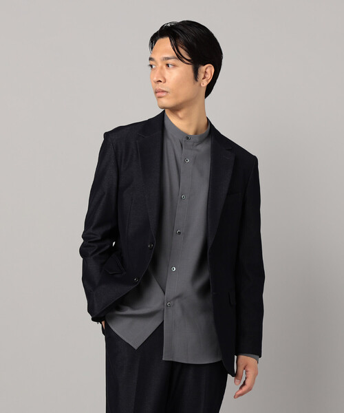 COMME CA MEN（コムサメン）の「【セットアップ対応】2WAY デニムルックジャージー ジャケット（デニムジャケット・メンズ・ブラック/ネイビー・S/M/L）」の20枚目の写真