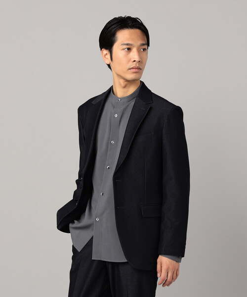 COMME CA MEN（コムサメン）の「【セットアップ対応】2WAY デニムルックジャージー ジャケット（デニムジャケット・メンズ・ブラック/ネイビー・S/M/L）」の6枚目の写真