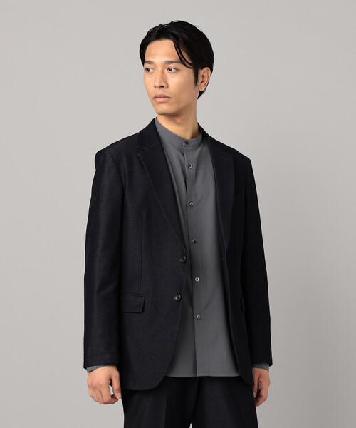 COMME CA MEN（コムサメン）の「【セットアップ対応】2WAY デニムルックジャージー ジャケット（デニムジャケット・メンズ・ブラック/ネイビー・S/M/L）」の18枚目の写真