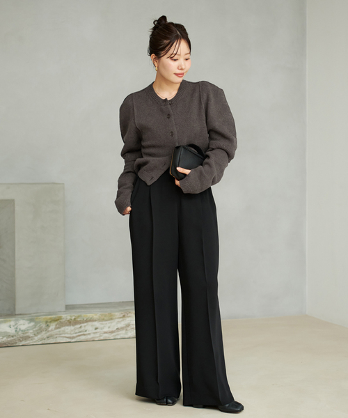 plage(プラージュ)の「JANE SMITH / ジェーンスミス 別注 7G BIG SHOULDER CREW カーディガン(カーディガン/ボレロ・レディース・レッド/グレー・FREE)」の18枚目の写真