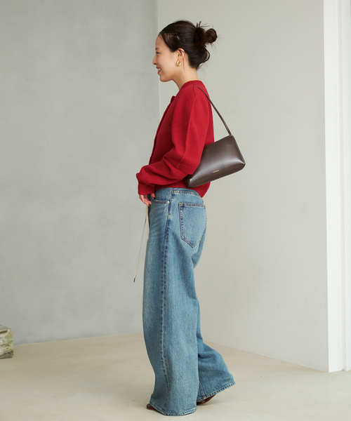 plage(プラージュ)の「JANE SMITH / ジェーンスミス 別注 7G BIG SHOULDER CREW カーディガン(カーディガン/ボレロ・レディース・レッド/グレー・FREE)」の5枚目の写真