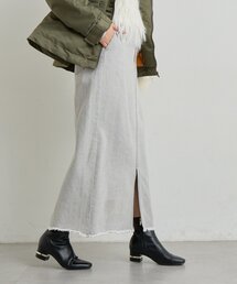 un dix cors | 《大人カジュアルに◎》裾フリンジデニムスカート(デニムスカート)