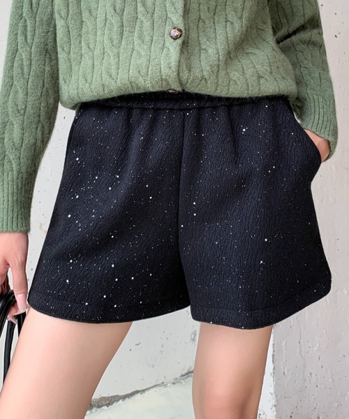 yuue' ( wear )(ユーイ)の「ラメグリッターショートパンツ/キラキラショーツ(その他パンツ・レディース・ブラック/グレー・FREE)」の2枚目の写真