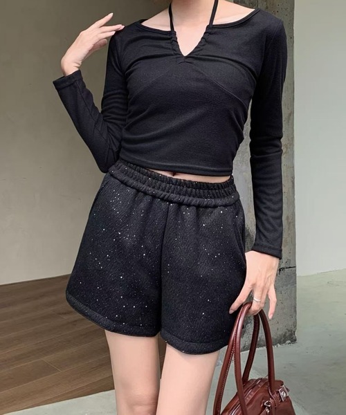 yuue' ( wear )(ユーイ)の「ラメグリッターショートパンツ/キラキラショーツ(その他パンツ・レディース・ブラック/グレー・FREE)」の8枚目の写真