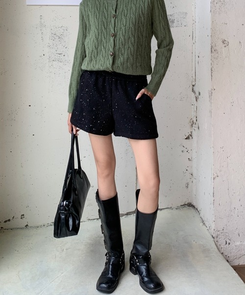 yuue' ( wear )(ユーイ)の「ラメグリッターショートパンツ/キラキラショーツ(その他パンツ・レディース・ブラック/グレー・FREE)」の5枚目の写真