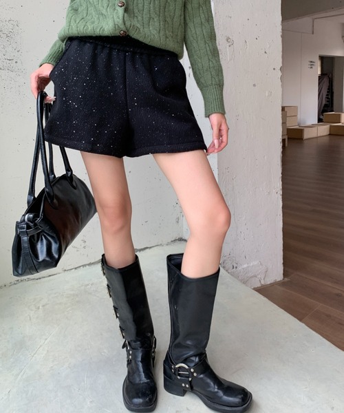 yuue' ( wear )(ユーイ)の「ラメグリッターショートパンツ/キラキラショーツ(その他パンツ・レディース・ブラック/グレー・FREE)」の6枚目の写真
