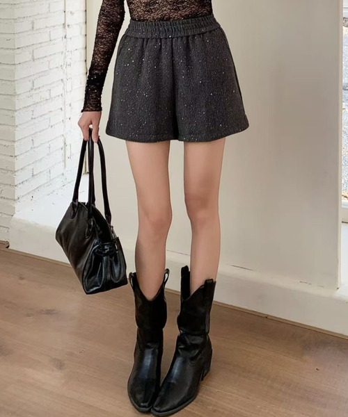 yuue' ( wear )(ユーイ)の「ラメグリッターショートパンツ/キラキラショーツ(その他パンツ・レディース・ブラック/グレー・FREE)」の12枚目の写真