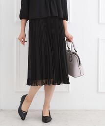 【SS-4Lサイズ】シフォンジョーゼットプリーツスカート