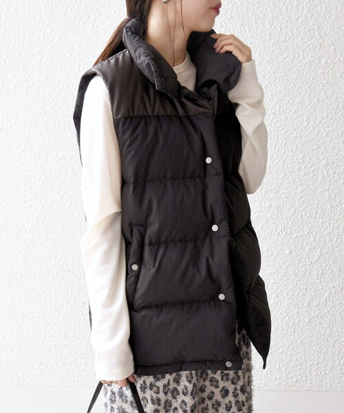 SHIPS any: ナイロン スタンドカラー ダウン ベスト（ダウンベスト