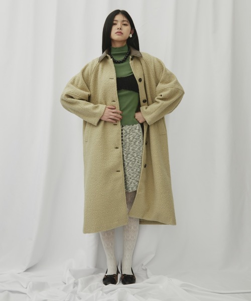 ループツイードステンカラーコート（ステンカラーコート）｜FUULLY