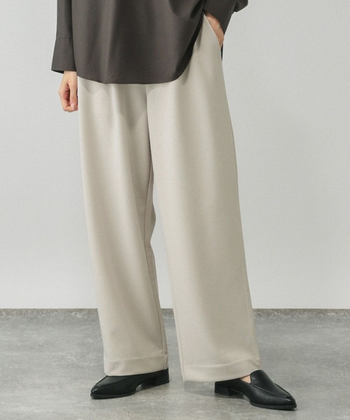 GLOBAL WORK（グローバルワーク）の「イージーケアストレッチワイドパンツ/599597（その他パンツ・レディース・オフホワイト/チャコールグレー/ベージュ系その他3/ブラック・SMALL/MEDIUM/LARGE）」の2枚目の写真