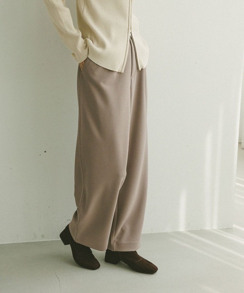 GLOBAL WORK（グローバルワーク）の「イージーケアストレッチワイドパンツ/599597（その他パンツ・レディース・オフホワイト/チャコールグレー/ベージュ系その他3/ブラック・SMALL/MEDIUM/LARGE）」の4枚目の写真