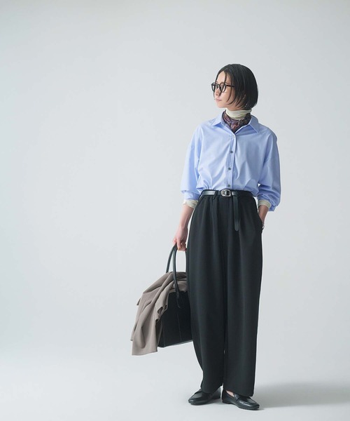 GLOBAL WORK（グローバルワーク）の「イージーケアストレッチワイドパンツ/599597（その他パンツ・レディース・オフホワイト/チャコールグレー/ベージュ系その他3/ブラック・SMALL/MEDIUM/LARGE）」の20枚目の写真