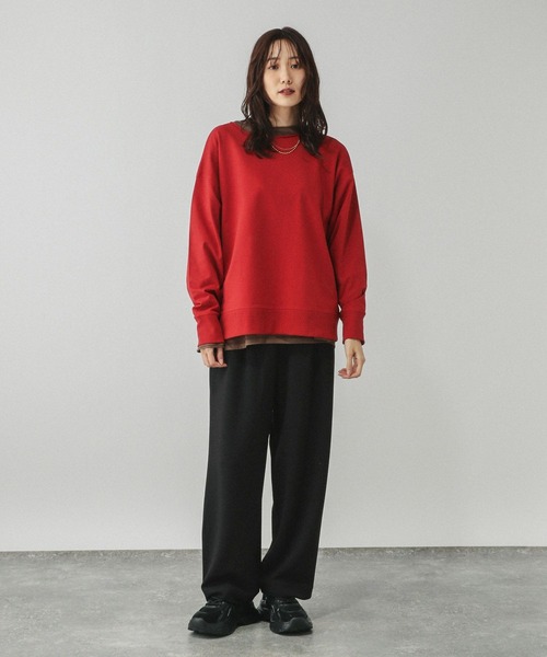 GLOBAL WORK（グローバルワーク）の「イージーケアストレッチワイドパンツ/599597（その他パンツ・レディース・オフホワイト/チャコールグレー/ベージュ系その他3/ブラック・SMALL/MEDIUM/LARGE）」の8枚目の写真