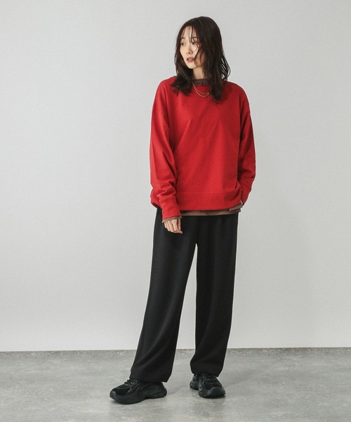 GLOBAL WORK（グローバルワーク）の「イージーケアストレッチワイドパンツ/599597（その他パンツ・レディース・オフホワイト/チャコールグレー/ベージュ系その他3/ブラック・SMALL/MEDIUM/LARGE）」の19枚目の写真