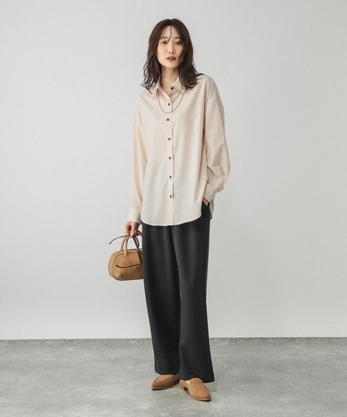 GLOBAL WORK（グローバルワーク）の「イージーケアストレッチワイドパンツ/599597（その他パンツ・レディース・オフホワイト/チャコールグレー/ベージュ系その他3/ブラック・SMALL/MEDIUM/LARGE）」の15枚目の写真