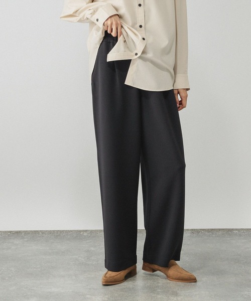 GLOBAL WORK（グローバルワーク）の「イージーケアストレッチワイドパンツ/599597（その他パンツ・レディース・オフホワイト/チャコールグレー/ベージュ系その他3/ブラック・SMALL/MEDIUM/LARGE）」の9枚目の写真