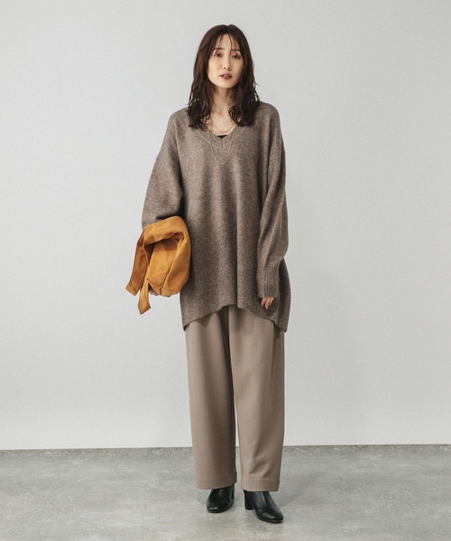 GLOBAL WORK（グローバルワーク）の「イージーケアストレッチワイドパンツ/599597（その他パンツ・レディース・オフホワイト/チャコールグレー/ベージュ系その他3/ブラック・SMALL/MEDIUM/LARGE）」の21枚目の写真