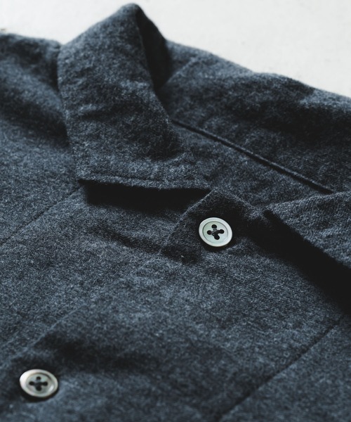 quadro（クオドロ）の「コットンメランジフランネルラウンドヘムシャツカバーオール（カバーオール・レディース・チャコール/ダークネイビー/オートミール・FREE）」の8枚目の写真